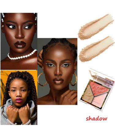 3-in-1 Makeup Palette: Highlighter, Contour, Blush - Matte Shimmer Glow | Face Illuminator Powder for Bronzer & Silky Contouring - Compact & Brillliant Finish - Buy Online on GoSupps.com