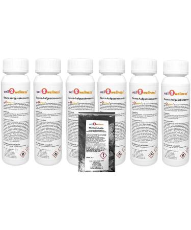 well2wellness sauna infusion set 'Selection' with 6 x 125 ml + free 10g menthol crystals
