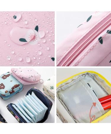 gofidin 3 Pack Cartoon Sanitary Storage Bags Cushion Clip Wallet Bag Towel Napkin Credit Card Coin Clip Student Portable Sanitary Cotton Storage Pouch - Buy Online on GoSupps.com