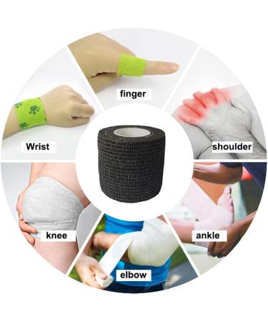 Yeory Tape Alleray 5pcs Cohesive Self-Adhesive Bandages - Waterproof Finger Patches & Wound Dressing - 4.5m x 5cm - Black | International Shipping - Buy Online on GoSupps.com