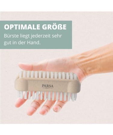 PARSA Beauty Nature Love Double-Sided Nail Brush - Hand Washing Brush in Beige | 1 Piece for Perfect Nail Care - Buy Online on GoSupps.com