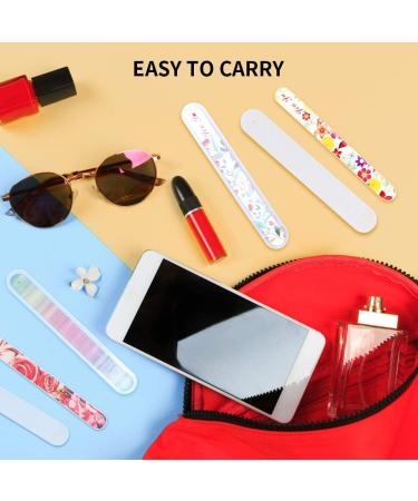 4 Pack Crystal Glass Nail Files with Case - Senignol Flowers Nano Glass Nail Shine Buffers - Professional Manicure & Nail Care Tool for Salon and Home Use - Buy Online on GoSupps.com