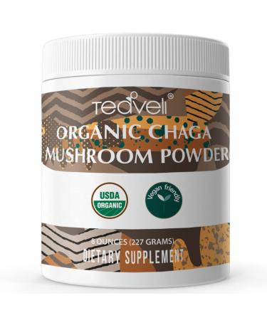 Teaveli Organic Chaga Mushroom Fine Powder (8 Ounces or 226g) for Chaga Tea Chaga Mushroom Coffee & More Vegan Friendly Chaga Powder to Support Detox A Healthy Immune System & Clean Energy Boost 8 Ounce (Pack of 1) Organic Chaga Mushrooms Powder