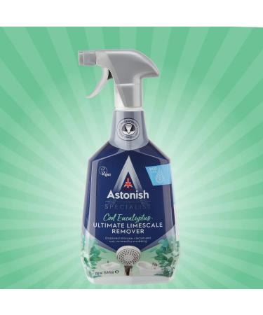 Astonish Ultimate Limescale Remover Cool Eucalyptus 750ml Spray Bottle - No Scrub Cleaner for Hard Water, Rust & Calcium - Cruelty Free Bathroom & Kitchen Solution - Buy Online on GoSupps.com