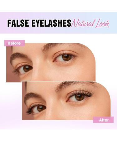 Poiuyoiu Clear Band Fluffy Lashes Kit with False Eyelashes Glue Bond and Remover Wispy Cat Eye Lashes 7 Pairs Fake Eyelashes Natural Look 3D Strip Lash Extensions Reusable Faux Mink Lashes M50-T - Buy Online on GoSupps.com