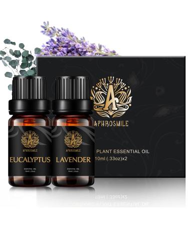 Aromatherapy Lavender Essential Oils Set 100% Pure Eucalyptus Scent Essential Oils Set 2X10ml Therapeutic Grade Eucalyptus Aromatherapy Essential Oils Lavender Fragrance Kit for Diffuser Humidifier