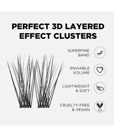 Beyelian C Curl Cluster Eyelashes - 48 PCs DIY 0.07mm 16mm Individual Lashes with Transparent Band | Timeless Eyelash Extensions for Home Use - Buy Online on GoSupps.com
