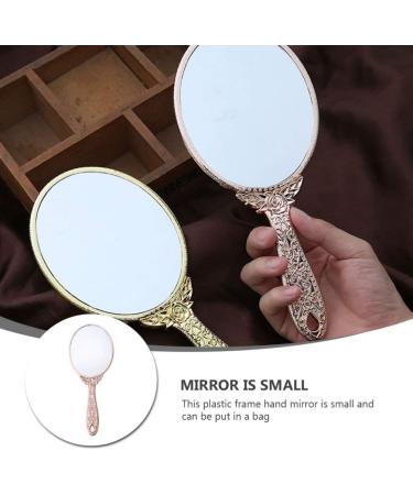 SOLUSTRE Handheld Oval Flower Vintage Makeup Mirror - Rose Gold - Buy Online on GoSupps.com