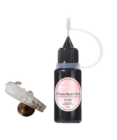 Nail Sculpting Gel | 10ML Clear Molding Adhesive | Non-Stick 3D Clear Nail Gel for Nail Extensions Nail Art Polish Rhinestones and