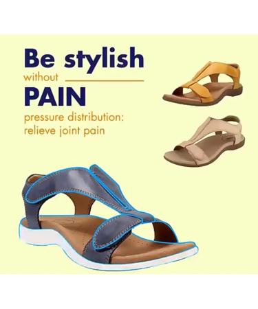 Orthopedic Sandals for Women with Arch Support Plantar Fasciitis Premium Comfy Hook and Loop Closure Sport Sandal Andals Casual Flat Sandals for Heel and Foot Pain Relief(Size:7.5 Color:Beige) - Buy Online on GoSupps.com