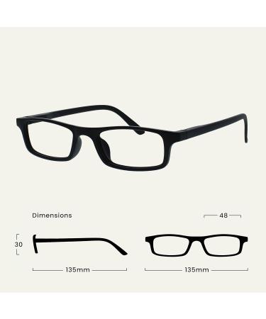 Black Matte Grey Navy Blue Reading Glasses - Value 4 Pack for Men & Women | Spring Hinges +1.50 - Buy Online on GoSupps.com