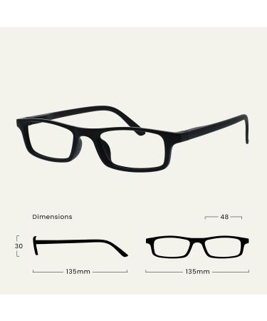 RRRR17-1173 Reading Glasses 4-Pack - Black Gray Navy | Stylish +3.00 Diopters for Men & Women - Lightweight Feather Hinges - Buy Online on GoSupps.com