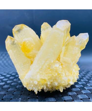 Natural Crystal Rough Natural Yellow Ghost Ghost Quartz Crystal Cluster Rock Beautiful Natural Crystal Stone QINTINYIN (Color : 400-450g)