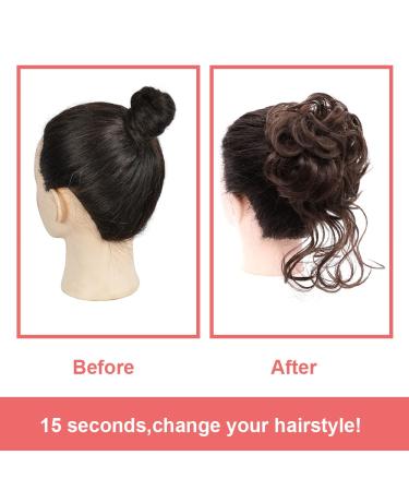Bronze Brown Messy Bun Hair Piece Extension for Women | Curly Hair Scrunchie - Buy Online on GoSupps.com
