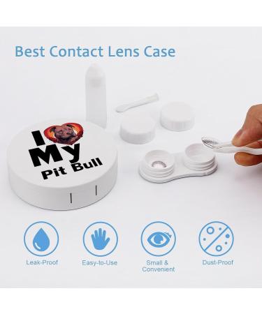 I Love My Pit Bull Contact Lens Case | Cute Portable Lens Kit with Mirror for Travel - Perfect Gift - Buy Online on GoSupps.com
