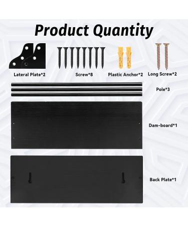 Pllieay Wooden Medal Hanger Display with Shelf - Black Race Medal Trophy Holder - Buy Online on GoSupps.com