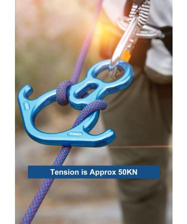 EMMRAGNO 50KN Rescue Figure 8 Descender - Large Bent-Ear Belaying Device | Aluminium Alloy Rappelling Device in Blue - Buy Online on GoSupps.com