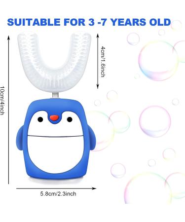 Kids Ultrasonic Electric Toothbrush with Automatic Timer | 5 Clearing Modes | IPX7 Waterproof | Penguin Style | Ages 2-6 - Buy Online on GoSupps.com