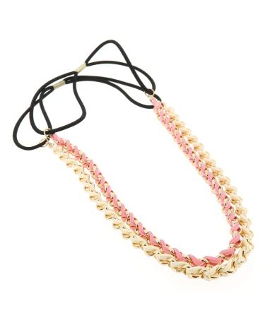 Buy White & Pink 2-Piece Ladies Hair Bands | Golden South Braided Velvet Headbands | Vintage Wedding & Boho Style Headwear - Buy Online on GoSupps.com