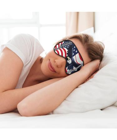 American Flag Eagle Double-Sided Sleep Eye Mask | Comfortable Blindfold with Adjustable Strap - Light Blocking Black - Buy Online on GoSupps.com
