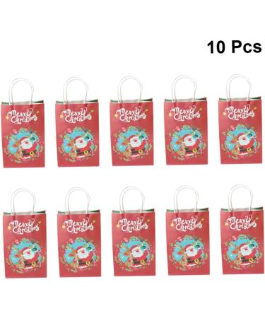 Healeved 10pcs Christmas Paper Bags Paper Gift Bag Christmas Gift Bags Christmas Bag Christmas Goodie Bag Paper Sweet Bag Brown Paper Bag Party Bags with Handles Portable Elder Candy Bag - Buy Online on GoSupps.com