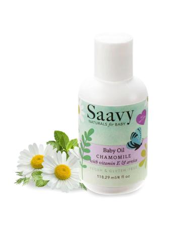 Saavy Naturals Chamomile Baby Oil Pack - Organic Vegan Paraben-Free Baby Massage Oil with Jojoba & Shea Butter for Sensitive Skin - Buy Online on GoSupps.com