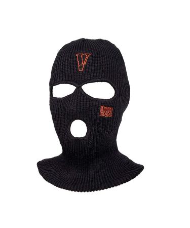 JunnKay Balaclava Face 3-Hole for Cold Weather, Winter Ski Men and Women Thermal Cycling Mask MK3 V-999, Black, One Size