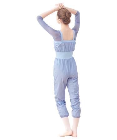 Lovdaswi Women Girls Lightweight Warm Up Rompers Pants Blue Large