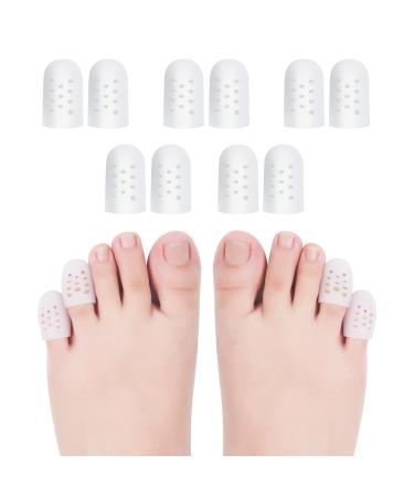 Pinky Toe Protector (10Pcs) Silicone Toe Caps Anti-Friction Toe Covers Blisters Corns Breathable Toe Protector Prevents Hammer Toes
