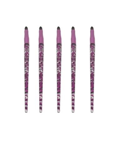 5pcs Lip & Eye Makeup Brush Set - Glitter Long Handle Professional Lip Brush Soft Hair Applicators for Lipstick & Eyeshadow - Buy Online on GoSupps.com