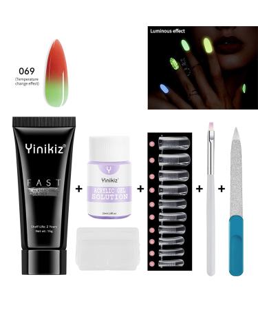 Monochrome Nail Extension Starter Set | Glow-in-the-Dark Gel & Rhinestone Glitter for Beginners - Nail Art Design #03 - Buy Online on GoSupps.com