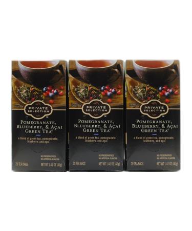 Private Selection Pomegranate Blueberry & Acai Green Tea (Pack of 3)