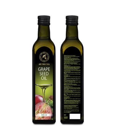 Grape Seed Oil 500ml - Vegan Cooking Oil for Roasting Grilling & Marinades - Italian Food Oil in Glass Bottle - Buy Online on GoSupps.com