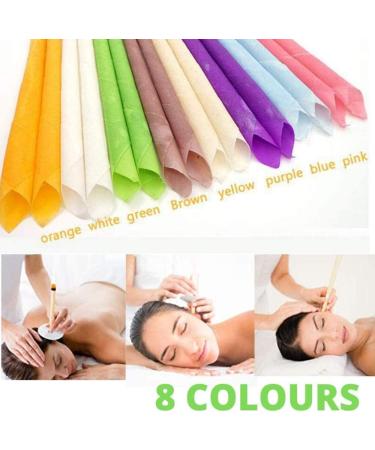 Natural Ear Candles - 32 Pieces (8 Colors) for Ear Wax Removal | Scented Hollow Bowling Candles with 16 Protective Panes - Buy Online on GoSupps.com