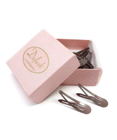 Dofash 20Pcs 5CM Metal Brown Snap Hair Clips for Women - Small Hair Barrettes for Thick Hair - Hair Accessories (Brown) - Buy Online on GoSupps.com