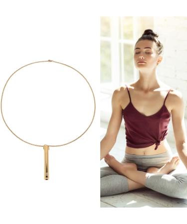 Stress Relief Mindful Necklace Increase Lung Volume Reduce Anxiety Mindful Breathing Necklace Skin Friendly for Men for Daily Wear (Gold) - Buy Online on GoSupps.com