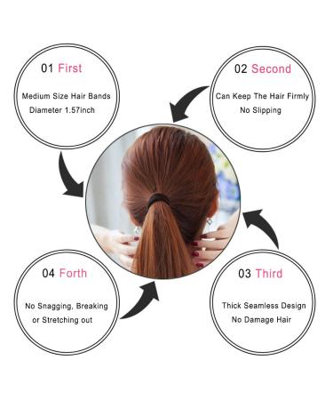 100 PCS Seamless Cotton Hair Ties - Soft, Thick Elastic Bands in 20 Colors for Women - Buy Online on GoSupps.com