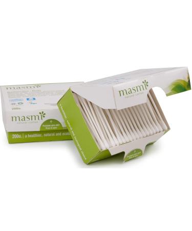 Buy 3 x 200 Masmi Certified Organic Cotton Buds - Biodegradable with Compressed Paper Stick | Eco-Friendly & International Shipping - Buy Online on GoSupps.com
