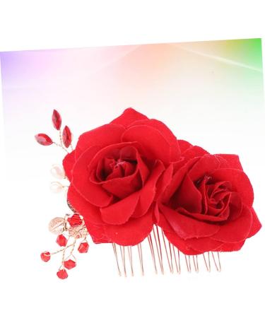 FRCOLOR Wedding Rose Flower Hair Comb Bridal Floral Hair Headpiece rose Bridal Rose hair comb s for women Silk Rose comb flower headband hair barrettes for women bride flower hairpin - Buy Online on GoSupps.com