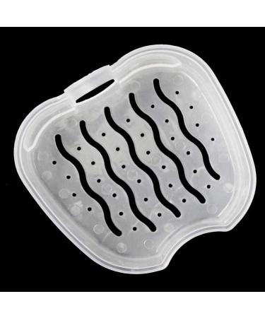 Denture Box Case Riforla Dental False Teeth Storage Container with Hanging Net, Dark Blue - Buy Online on GoSupps.com