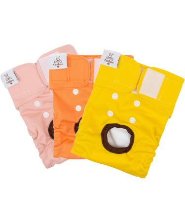 Cutebone 3-Pack Washable Dog Diapers - Waterproof Puppy Pants for Heat | Valentine's Day Rose Collection - XS (Newborn 25.5cm) - Buy Online on GoSupps.com