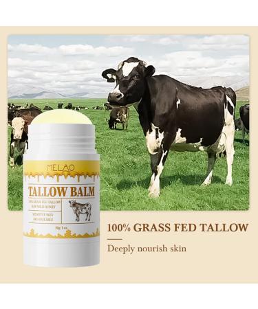 HOPHAT Beef Tallow Balm Stick Beef Tallow for Skin Grass Fed Tallow & Honey Balm Stick Moisturizing Skin Care Cream for Dry Skin - Buy Online on GoSupps.com