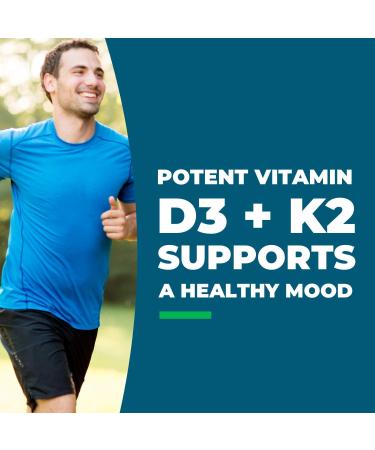 Vitamin D3 + K2 | 5000 IU D3 for Calcium Absorption | 100 mcg K2 for Circulatory Health | Bone & Immune Support | 60 Vegetarian Capsules - Buy Online on GoSupps.com