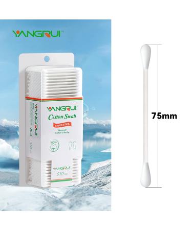 YANGRUI Cotton Swab 510 Count Paper Stick BPA Free Eco-friendly Cotton Buds - Pack of 1 - Buy Online on GoSupps.com