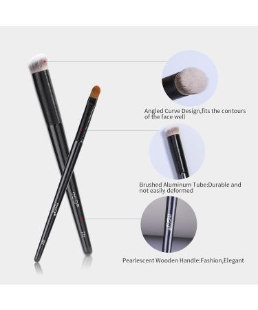 MSQ 2pcs Angled Top Concealer Brush Set - Soft Synthetic Fiber Face Brush for Precise Makeup Application - Buy Online on GoSupps.com