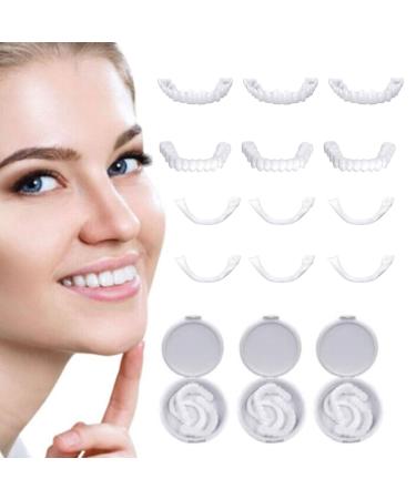 Dentures of provisional teeth false teeth cosmetic teeth veneers teeth teeth instant veneers teeth fake teeth smile smile on teeth top below cosmetics 3 pairs