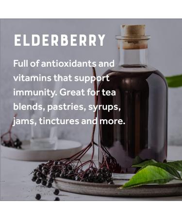 Certified Organic Elderberries - 1 LB Bag by Monterey Bay Herbo Co | Whole & 100% Natural (Sambucus nigra) - Buy Online on GoSupps.com