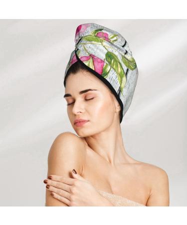 Microfiber Hair Drying Cap | Vintage Floral Towel Wrap for Quick Drying | Soft & Absorbent Hair Towel for Curly Long & Thick Hair - Buy Online on GoSupps.com