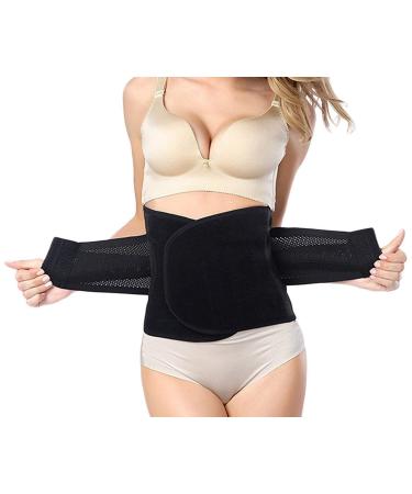 HIDARLING Postpartum Support Recovery Belly Belt Body Shaper Corset Belt with High Elastic for Women and Maternity Recovering from Birth Waist Trainer Belts (L Black) Black L