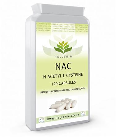 Hellenia N-Acetyl-Cysteine 600mg | 120 Capsules | Vegan NAC Supplement | Manufactured in The UK